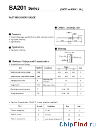 Datasheet BA201-2.4.6 manufacturer Fuji