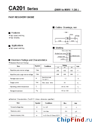 Datasheet CA201-2.4.6 manufacturer Fuji