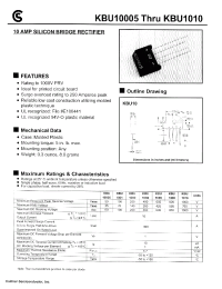 Datasheet KBU10005 manufacturer Fuji