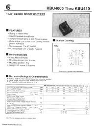 Datasheet KBU4005 manufacturer Fuji
