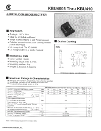 Datasheet KBU404 производства Fuji
