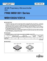 Datasheet MB91301 manufacturer Fuji