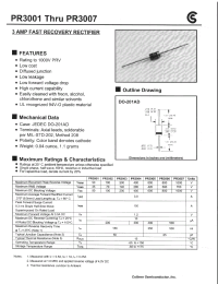 Datasheet PR3001 manufacturer Fuji