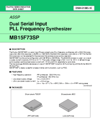 Datasheet MB15F73SP manufacturer Fujitsu