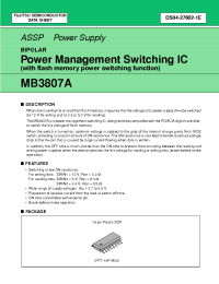 Datasheet MB3807APF manufacturer Fujitsu
