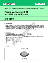 Datasheet MB3891PFV manufacturer Fujitsu