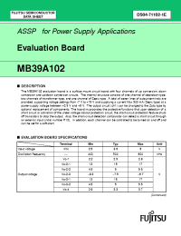 Datasheet MB39A102PFT производства Fujitsu