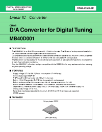 Datasheet MB40D001 manufacturer Fujitsu