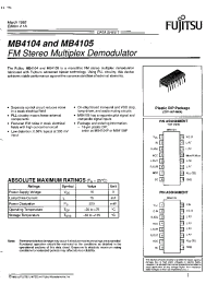 Datasheet MB4105 manufacturer Fujitsu