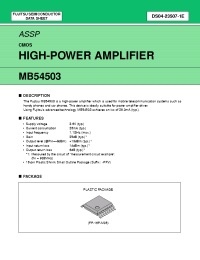 Datasheet MB54503 manufacturer Fujitsu
