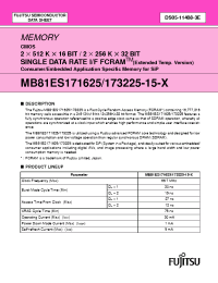 Datasheet MB81ES171625 manufacturer Fujitsu