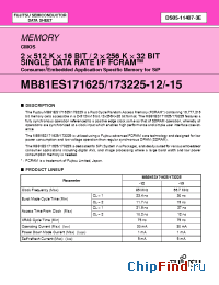 Datasheet MB81ES171625-15 manufacturer Fujitsu