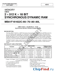 Datasheet MB81F161622C-80L manufacturer Fujitsu
