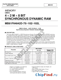 Datasheet MB81F64842D-102L manufacturer Fujitsu