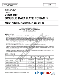 Datasheet MB81N26847A-22/24/30 manufacturer Fujitsu
