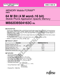 Datasheet MB82DBS04163C manufacturer Fujitsu