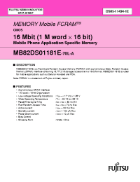 Datasheet MB82DS01181E manufacturer Fujitsu