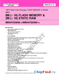 Datasheet MB84VD2008-10 manufacturer Fujitsu