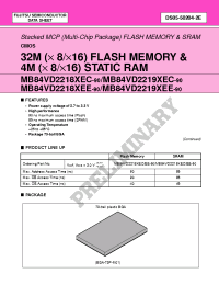 Datasheet MB84VD22181EC-90 manufacturer Fujitsu