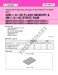 Datasheet MB84VD22181EH-90-PBS manufacturer Fujitsu