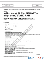 Datasheet MB84VD2219XA-10 manufacturer Fujitsu