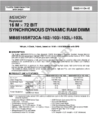 Datasheet MB8516SR72CA-102 manufacturer Fujitsu