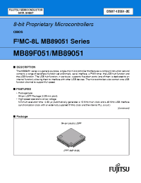 Datasheet MB89051 manufacturer Fujitsu