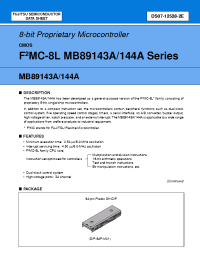 Datasheet MB89143A manufacturer Fujitsu