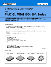 Datasheet MB89151A manufacturer Fujitsu
