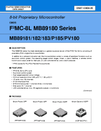 Datasheet MB89182PF производства Fujitsu