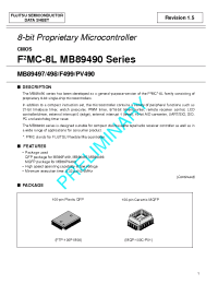 Datasheet MB89498PF manufacturer Fujitsu