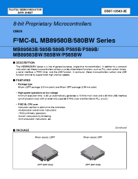 Datasheet MB89583BPFV manufacturer Fujitsu
