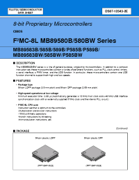 Datasheet MB89583BWPFV manufacturer Fujitsu