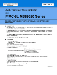 Datasheet MB89625 manufacturer Fujitsu