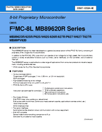 Datasheet MB89625RPFM manufacturer Fujitsu