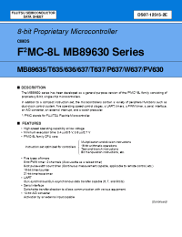 Datasheet MB89635PF manufacturer Fujitsu