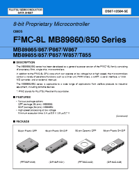 Datasheet MB89855P-SH manufacturer Fujitsu