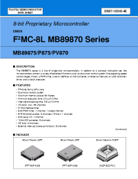 Datasheet MB89875PF manufacturer Fujitsu