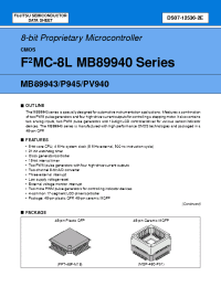 Datasheet MB89943PF manufacturer Fujitsu