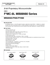 Datasheet MB89983-XXX-PFM manufacturer Fujitsu