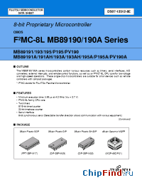 Datasheet MB89P195AP-201P manufacturer Fujitsu