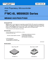 Datasheet MB89P825PFM manufacturer Fujitsu