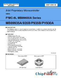 Datasheet MB89P935BPFV manufacturer Fujitsu