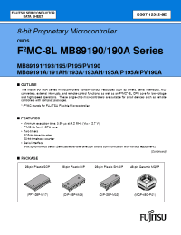 Datasheet MB89PV190 производства Fujitsu