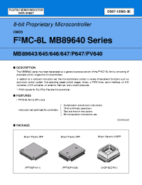 Datasheet MB89PV640CF manufacturer Fujitsu