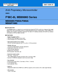 Datasheet MB89PV960 производства Fujitsu