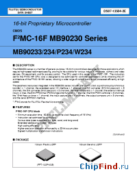 Datasheet MB90233PFV-XXX manufacturer Fujitsu