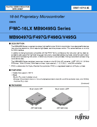 Datasheet MB90497GPF manufacturer Fujitsu