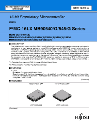 Datasheet MB90543GPF manufacturer Fujitsu