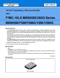 Datasheet MB90F598 manufacturer Fujitsu